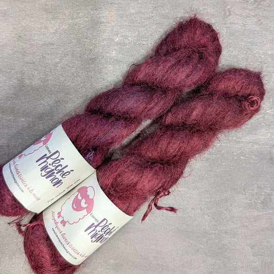 Écheveau à l'unité - Lace Mohair - tipsy - rouge pourpre