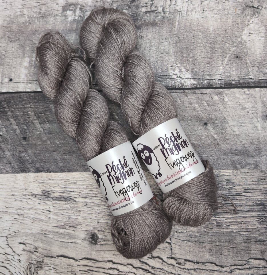 Fingering BFL soie cachemire (à l'unité) brouillard