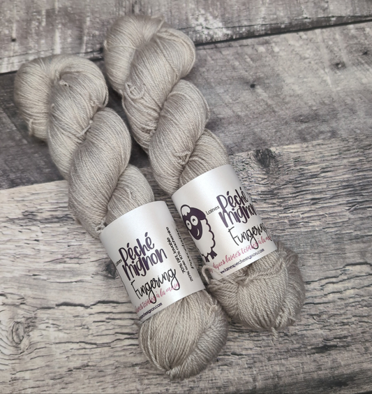 Fingering BFL soie cachemire (à l'unité) porcelaine