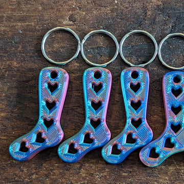 Iridescent blue pink green