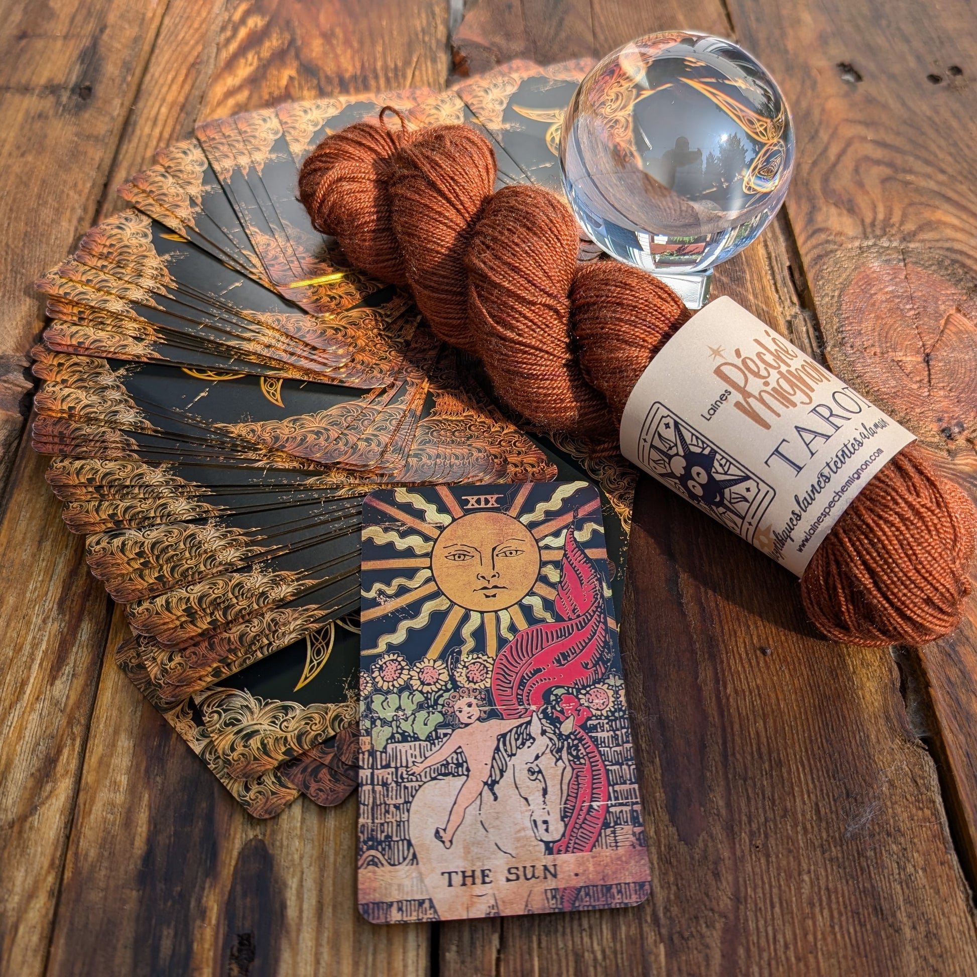 Tarot - Laine Fingering Mérinos yak et soie - Le soleil