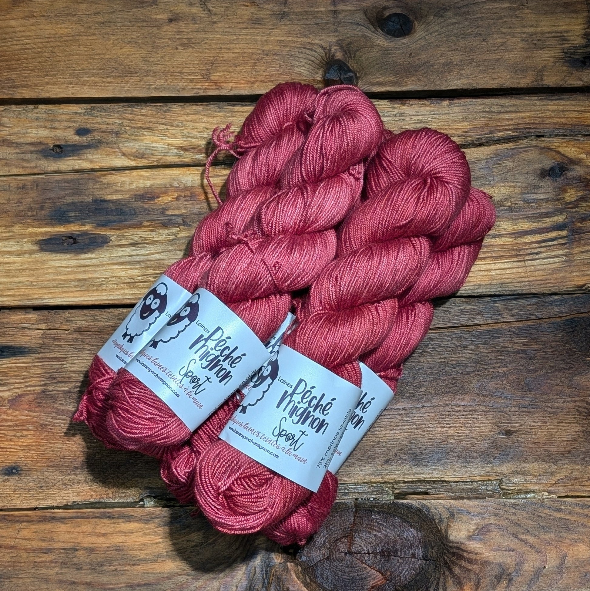 Sport - Fil de Mérinos Soie Non Traitée - Hibiscus