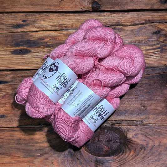 Light DK/Heavy Sport - Fil de Mérinos Soie non traitée - Fraise