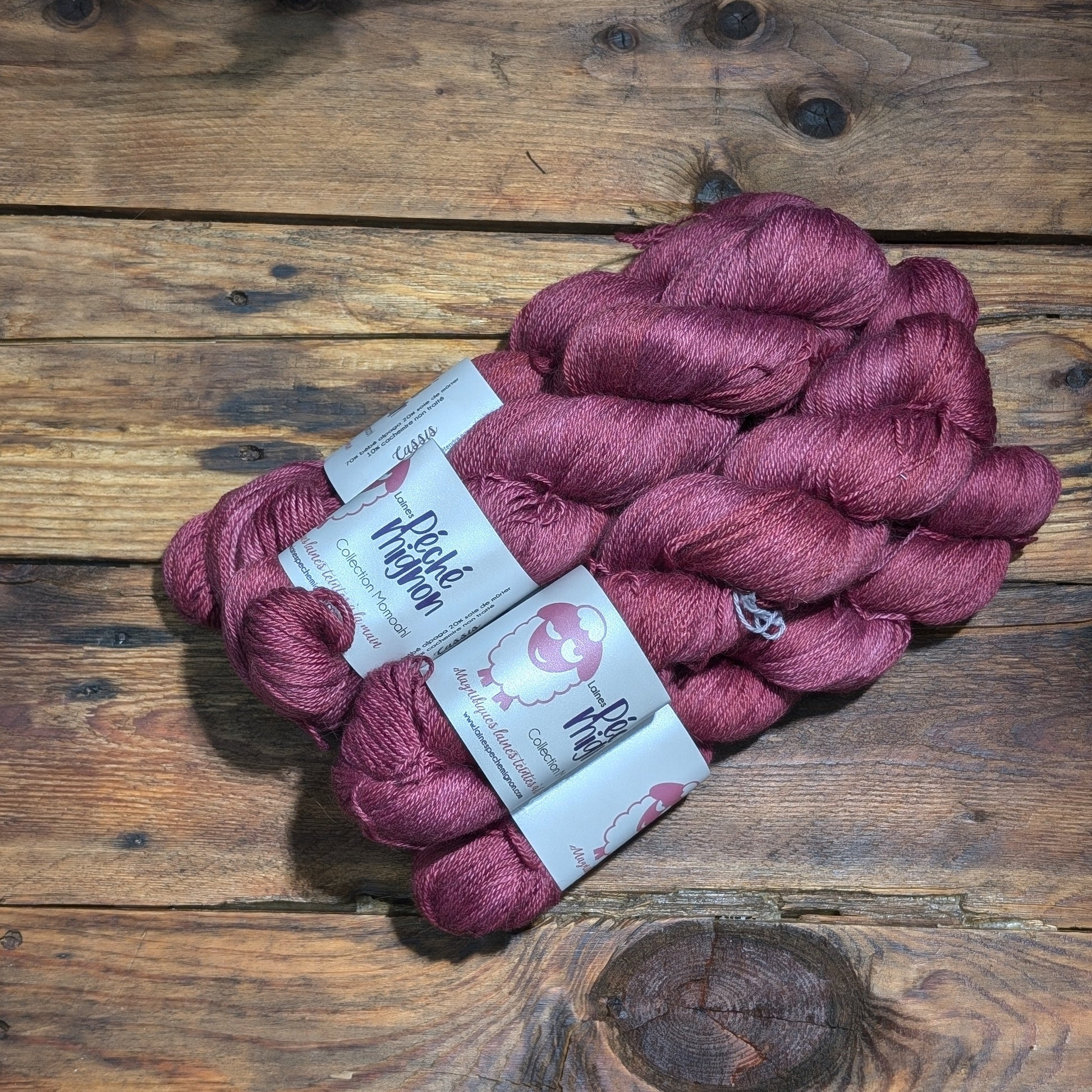 Collection Momoah - DK bébé alpaga soie et cachemire - Framboise noire