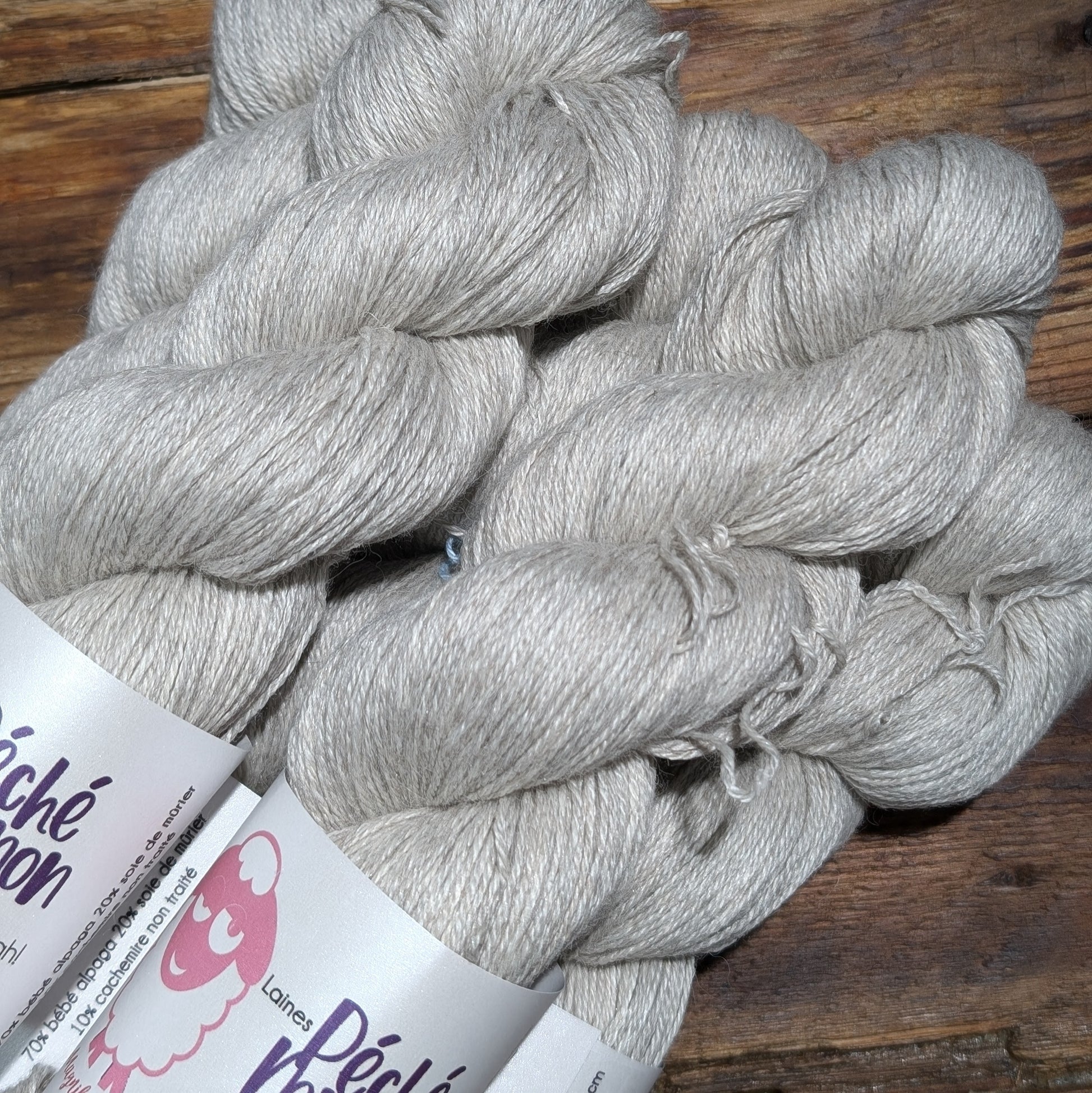 Collection Momoah - Fingering bébé alpaga soie et cachemire - Naturel gris