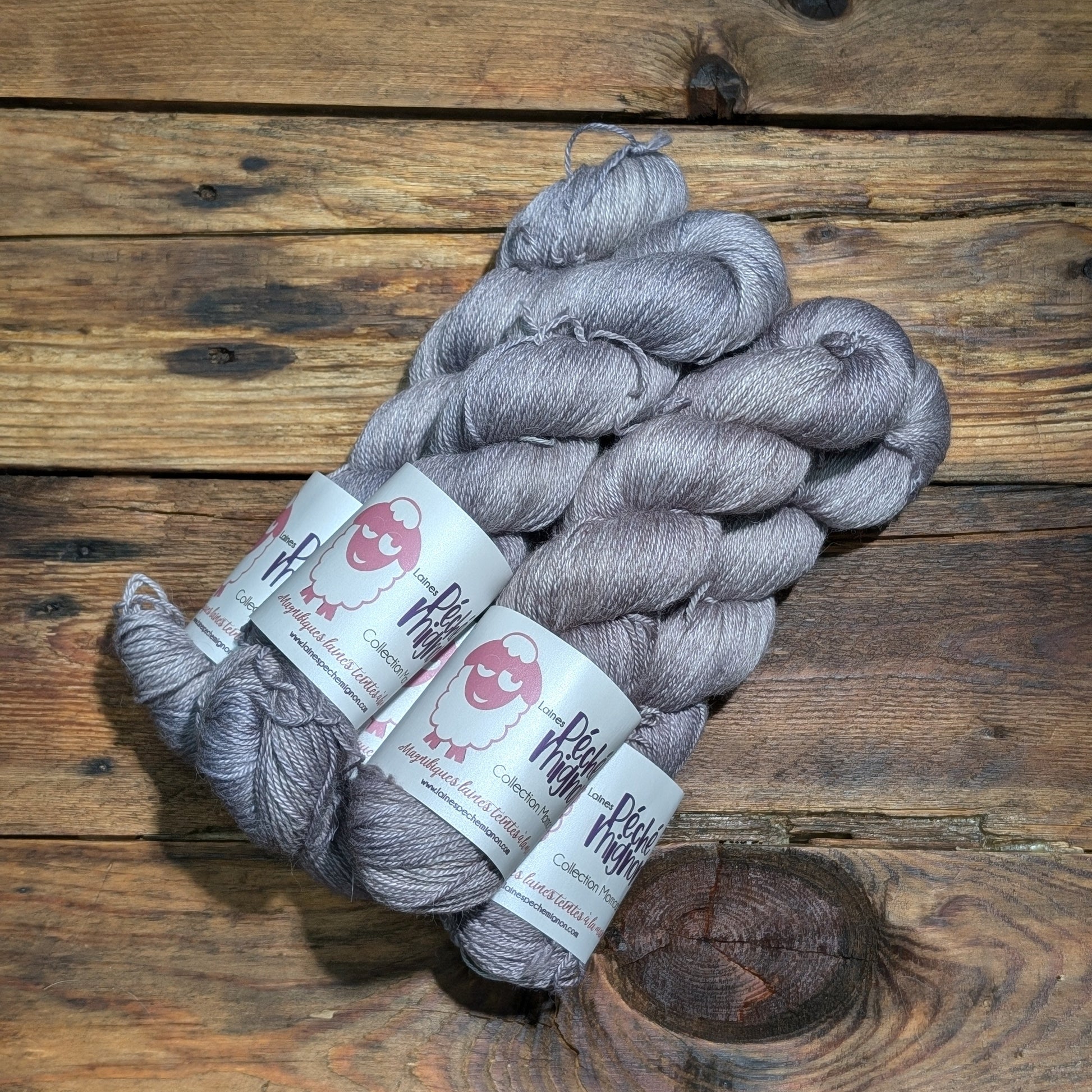 Collection Momoah - DK bébé alpaga soie et cachemire - Champ de lavande - imperfection 2 tons