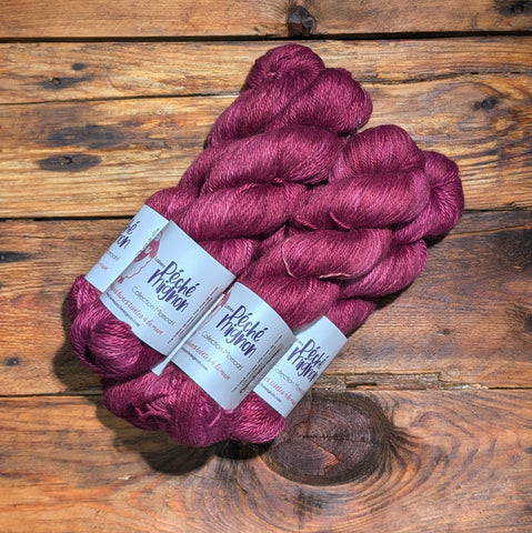 Collection Momoah - Worsted bébé alpaga soie et cachemire - Framboise noire