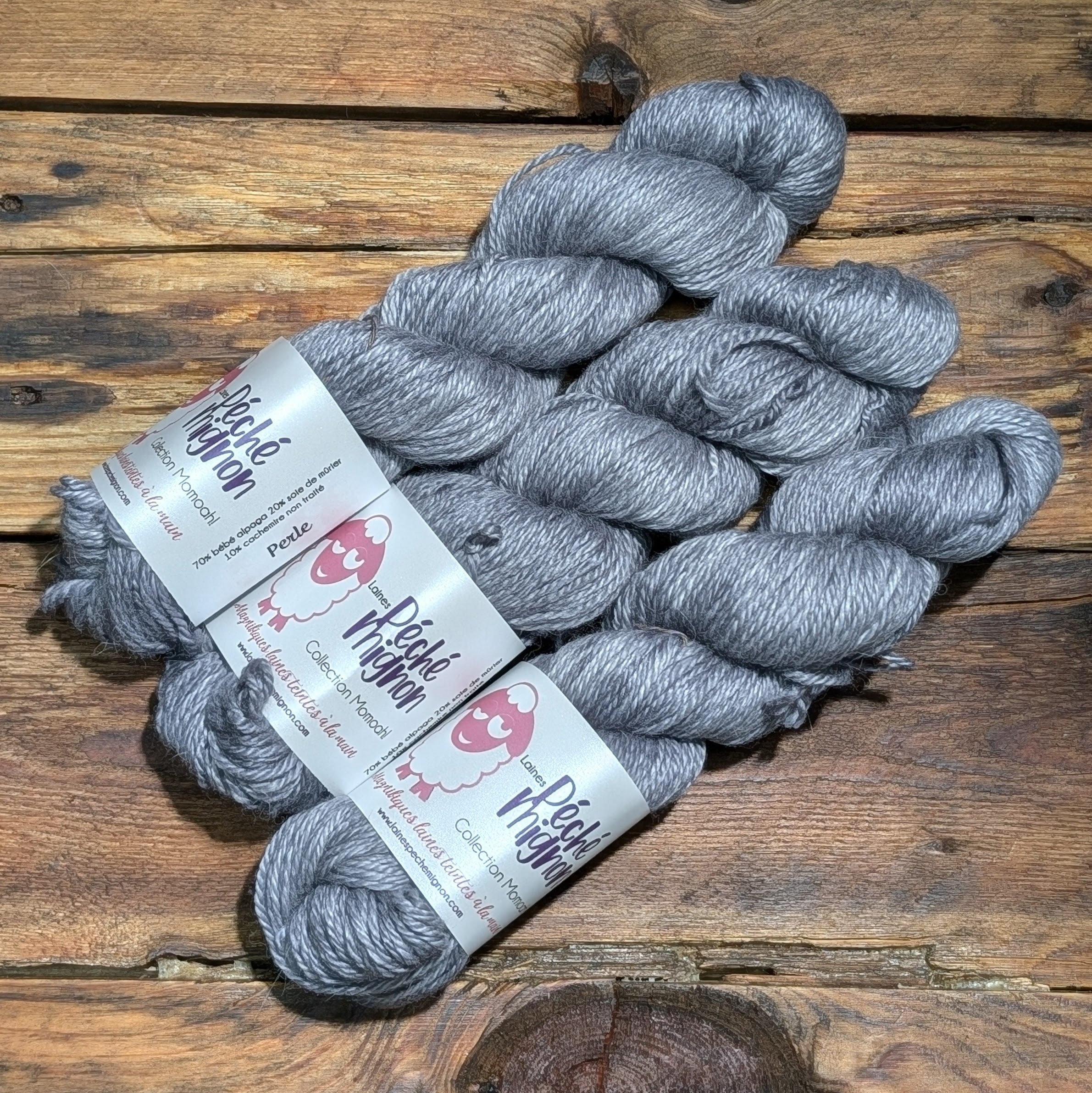 Collection Momoah - Worsted bébé alpaga soie et cachemire - Perle