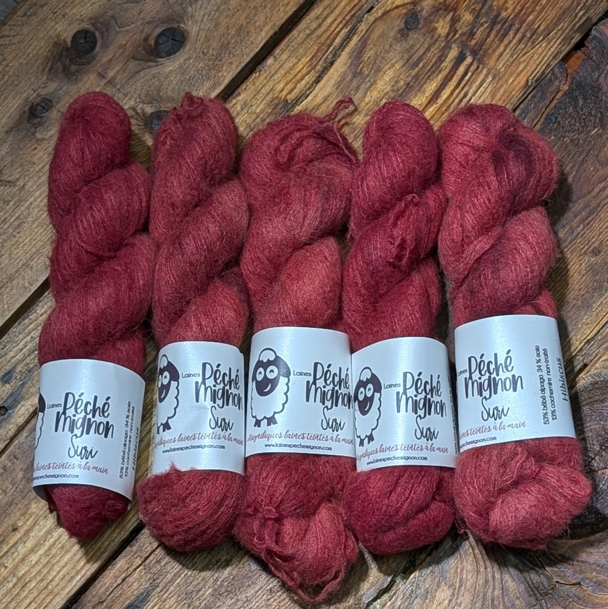 Écheveau à l'unité - Suri bébé alpaga, cachemire et soie - Hibiscus