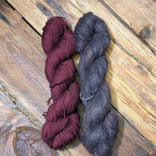 Duo de fils - mérinos nylon et suri 300m (kit rouge et noir)