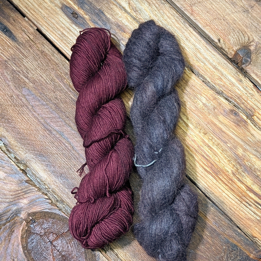 Duo de fils - mérinos nylon et suri 300m (kit rouge et noir)