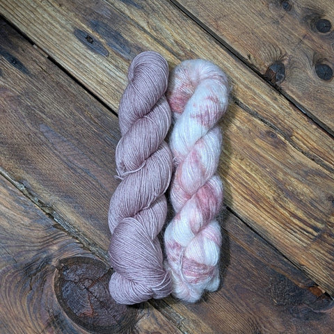 Duo Rose - Suri cachemire et rambouillet nylon - Poussière d'étoiles (rose)