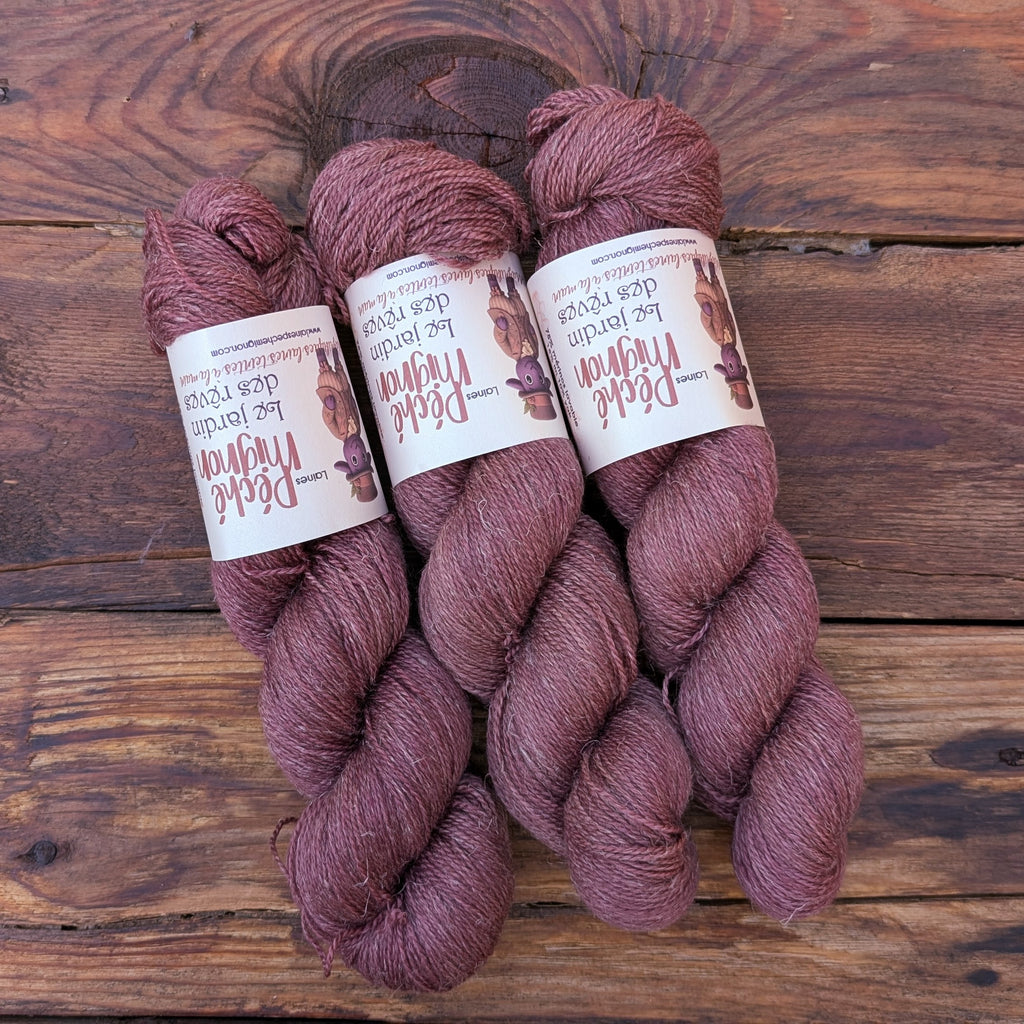Laine Fingering mérinos yak lin superwash - Jardin des rêves - Rosa Obscura