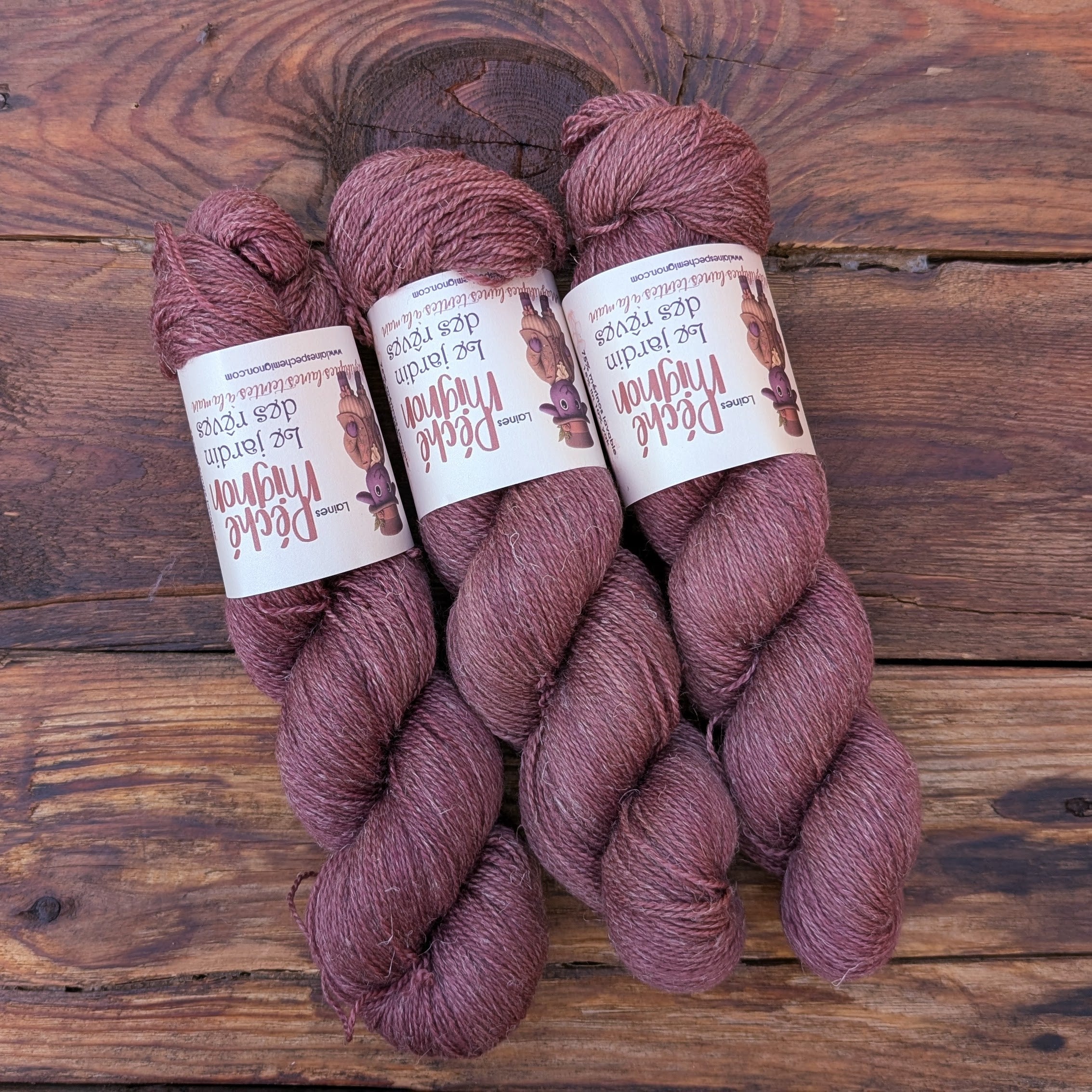 Laine Fingering mérinos yak lin superwash - Jardin des rêves - Rosa Obscura