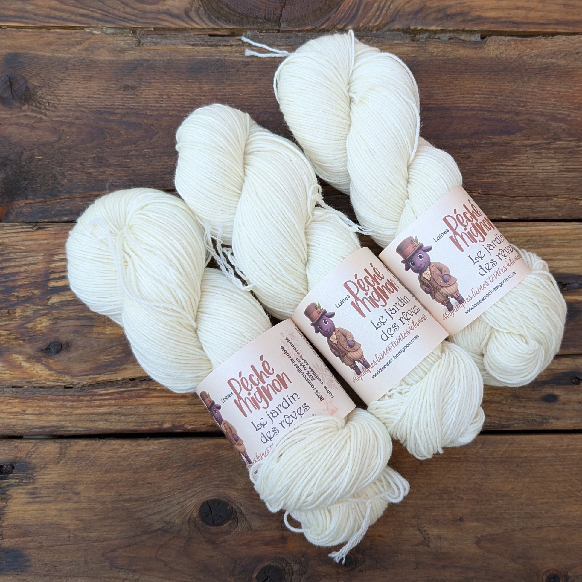 Laine Fingering Rambouillet Nylon superwash - Jardin des rêves - Naturel
