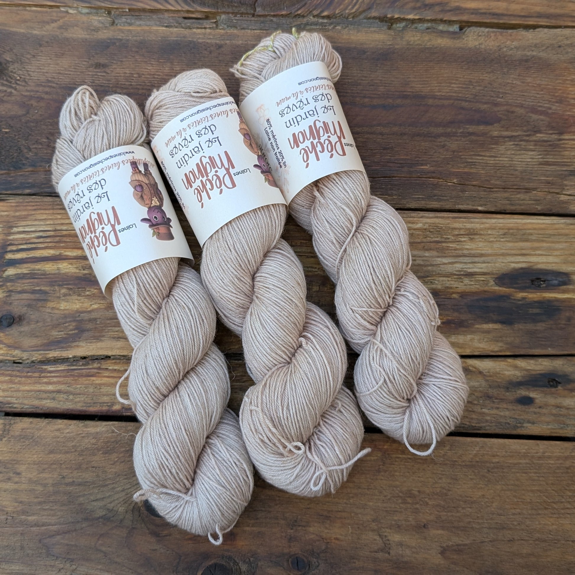 Laine Fingering mérinos lin non-traité - Jardin des rêves - Aurore