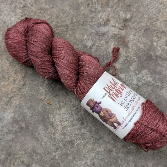 Laine Fingering mérinos yak lin superwash - Jardin des rêves - Rosa Obscura