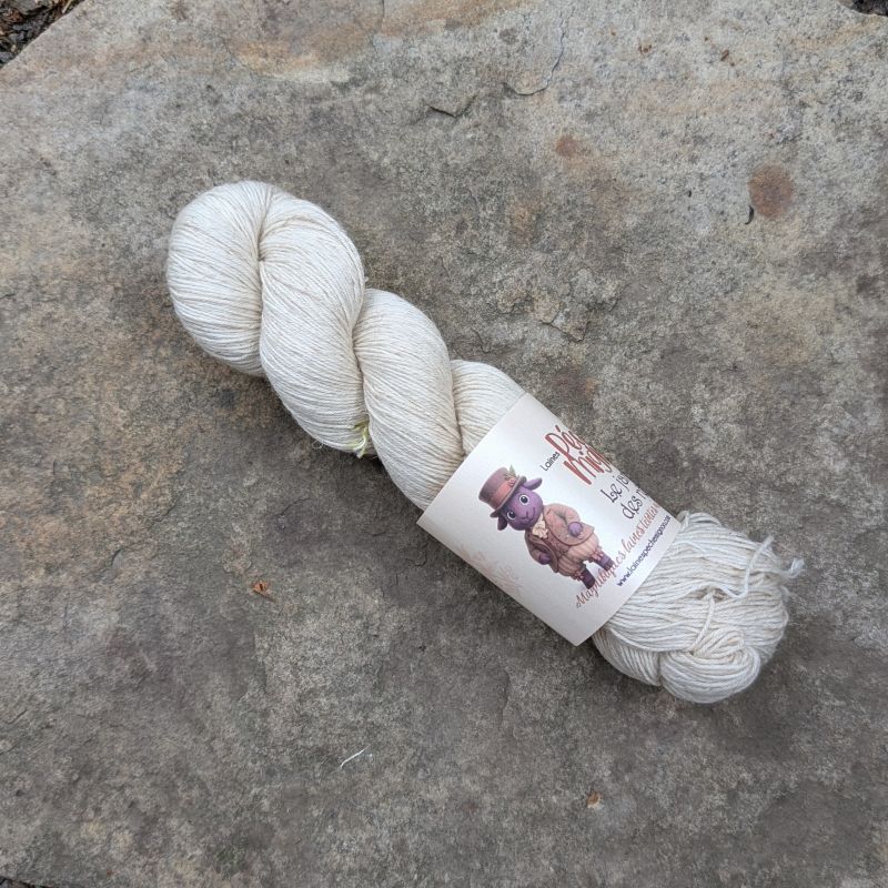 Laine Fingering mérinos lin non-traité - Jardin des rêves - Naturel