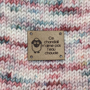 Washable ultra suede label for knitting 