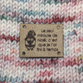 Étiquette lavable ultra suède pour tricot "Le seul miracle de Noël c'est que je l'ai fini à temps"
