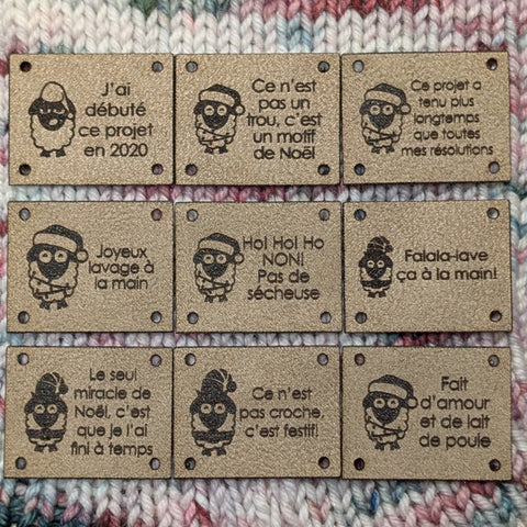 Ensemble complet 27 étiquettes à tricot Pigment le farceur - les 3 séries