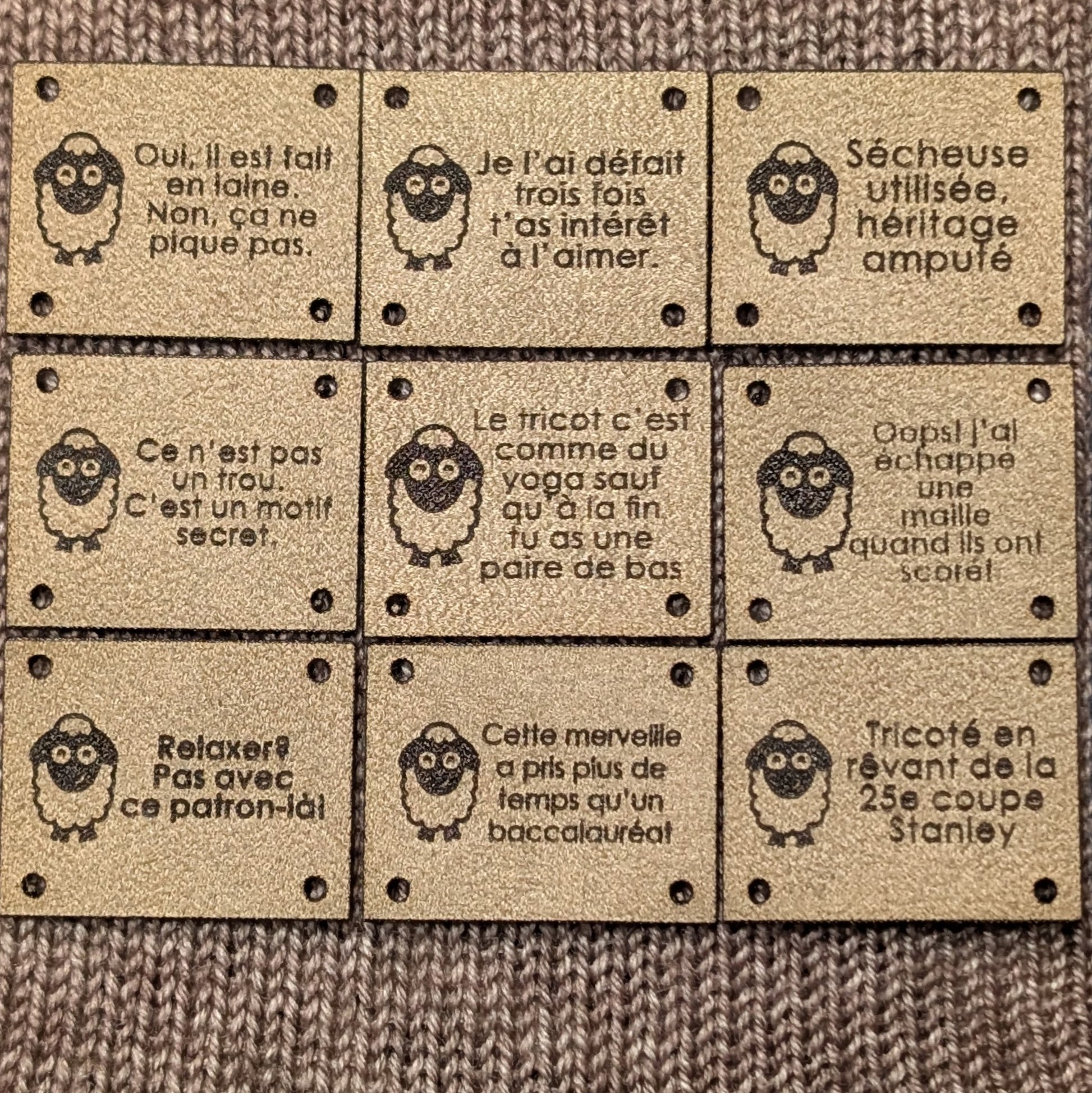 Ensemble d'étiquettes à tricot Pigment le farceur - série 2