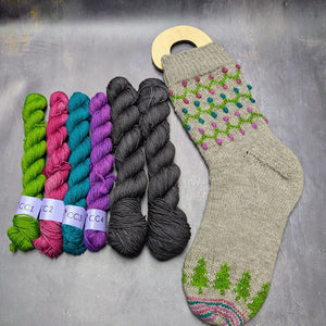 Kit “Influx Socks” de Noël – Patron & Laine Mérinos Yak Nylon