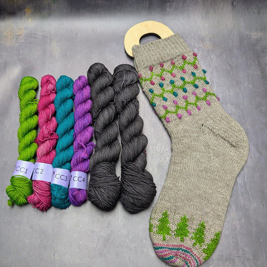 Kit “Influx Socks” de Noël – Patron & Laine Mérinos Yak Nylon
