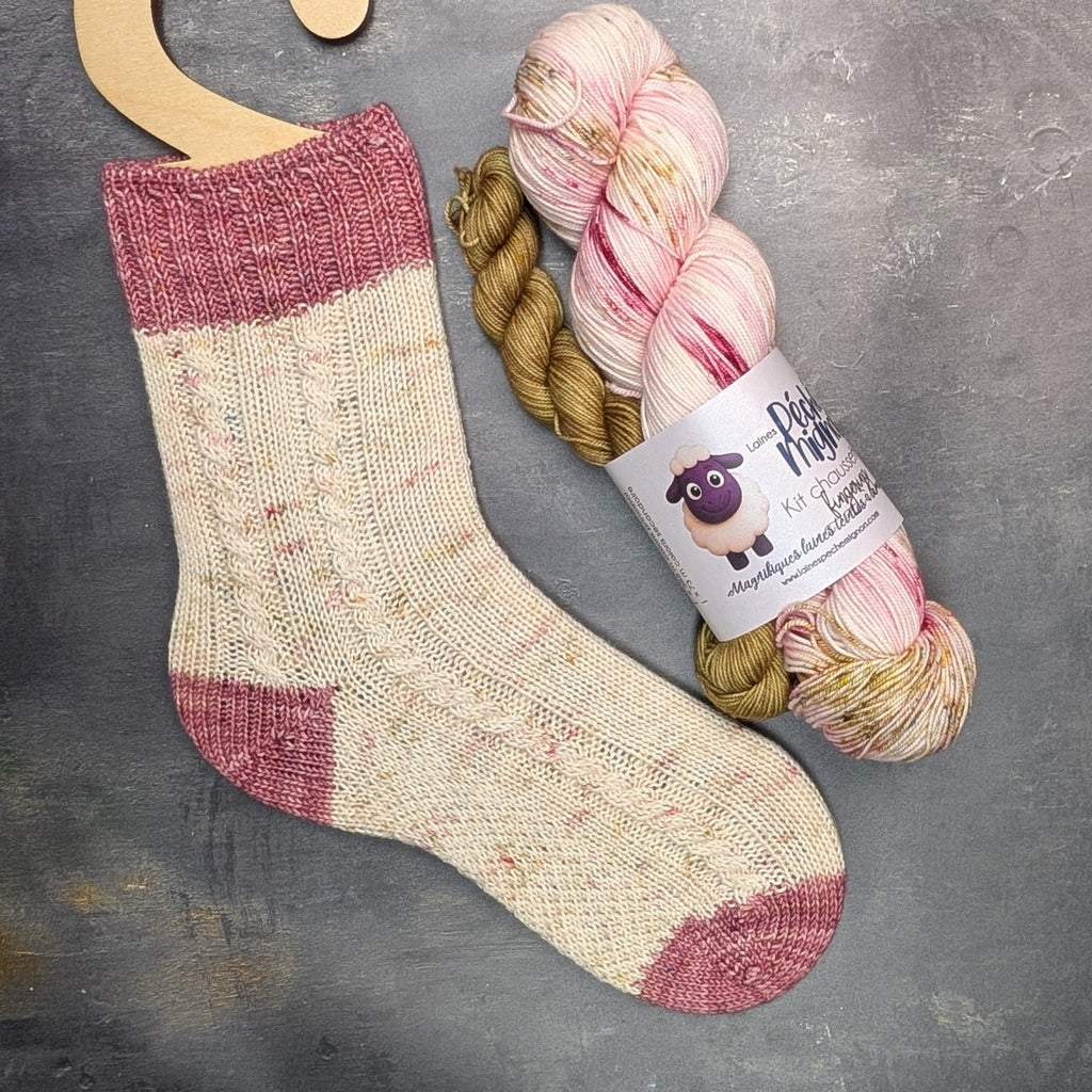 Kit Chaussettes fingering - Roseraie