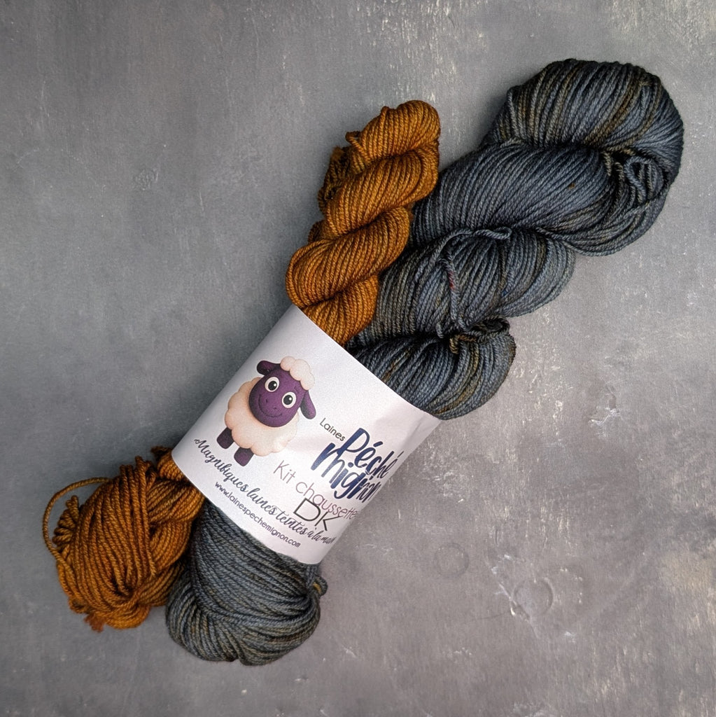 Kit Chaussettes DK – Mérinos Nylon High Twist - Oxyde