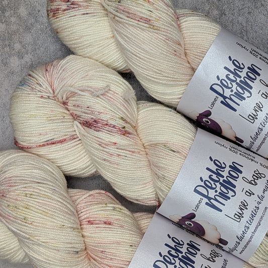 Laine à bas - mérinos et nylon Superwash – Fingering - Papier de riz