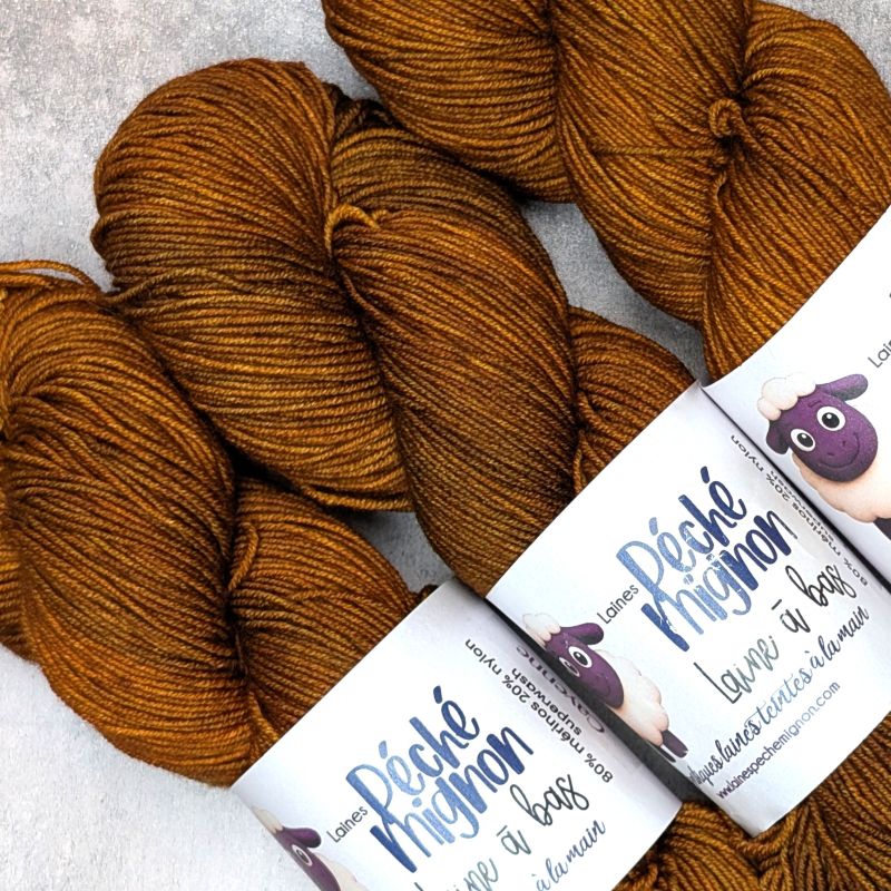 Laine à bas - mérinos et nylon Superwash – Fingering - Cayenne
