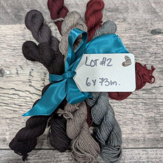 Lots de Mini Pigments Fingering Mérinos, Yak et Nylon - plusieurs ensembles différents