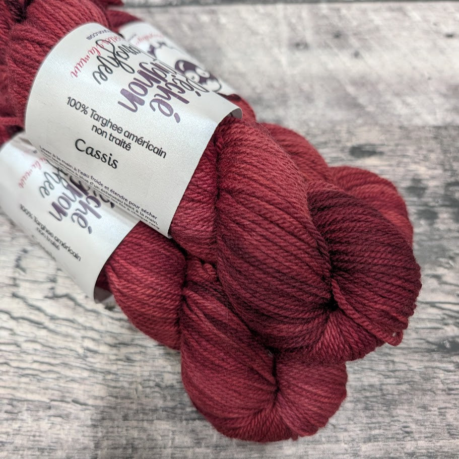 Worsted Targhee non traité  - Cassis 2 tons