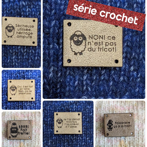 Ensemble d'étiquettes à tricot Pigment le farceur - série crochet