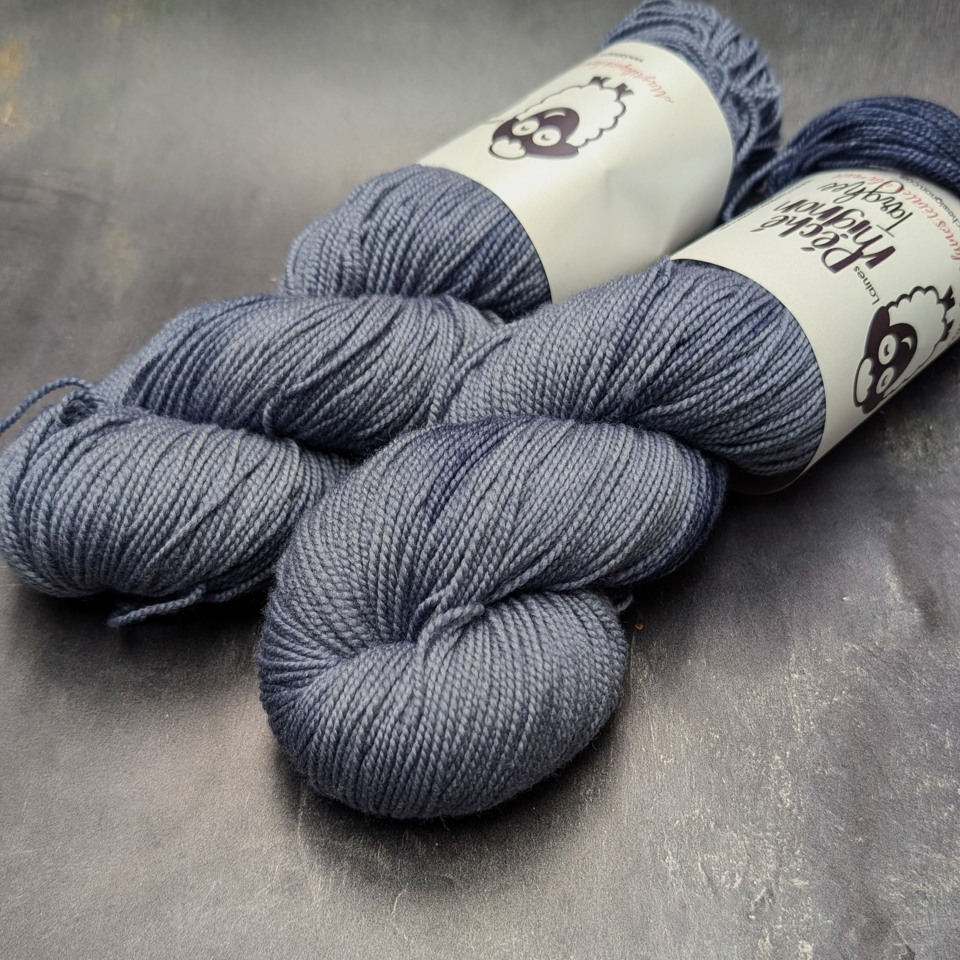 Fingering - Targhee non traité - bleu acier 2 tons