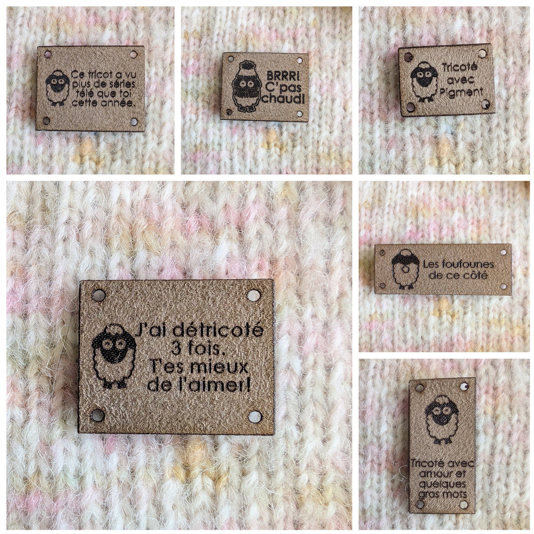 Ensemble d'étiquettes à tricot Pigment le farceur - série 1