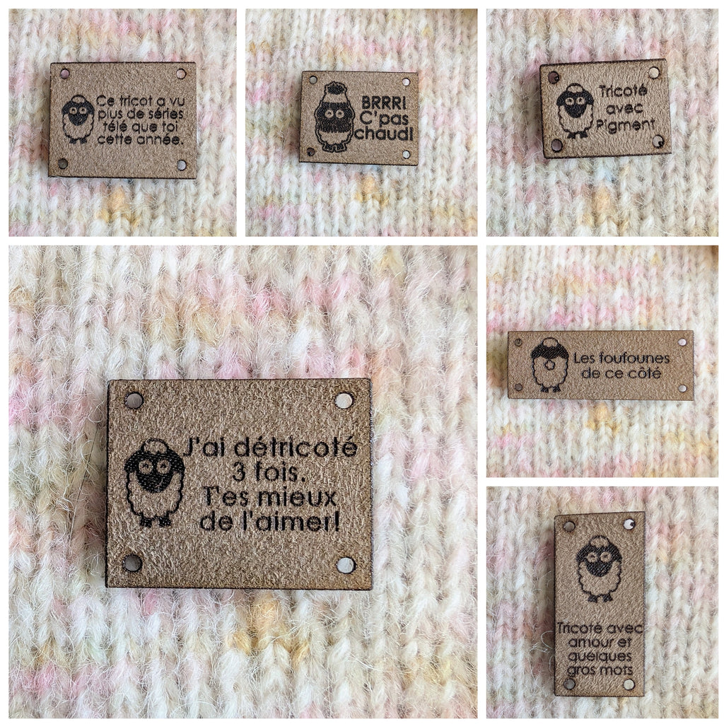 Ensemble d'étiquettes à tricot Pigment le farceur