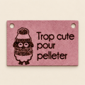 Édition Projet Rose - Étiquette lavable ultra suède pour crochet "Crocheté avec quelques gros mots"