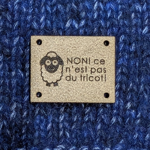 Prévente - Étiquette lavable ultra suède pour tricot 