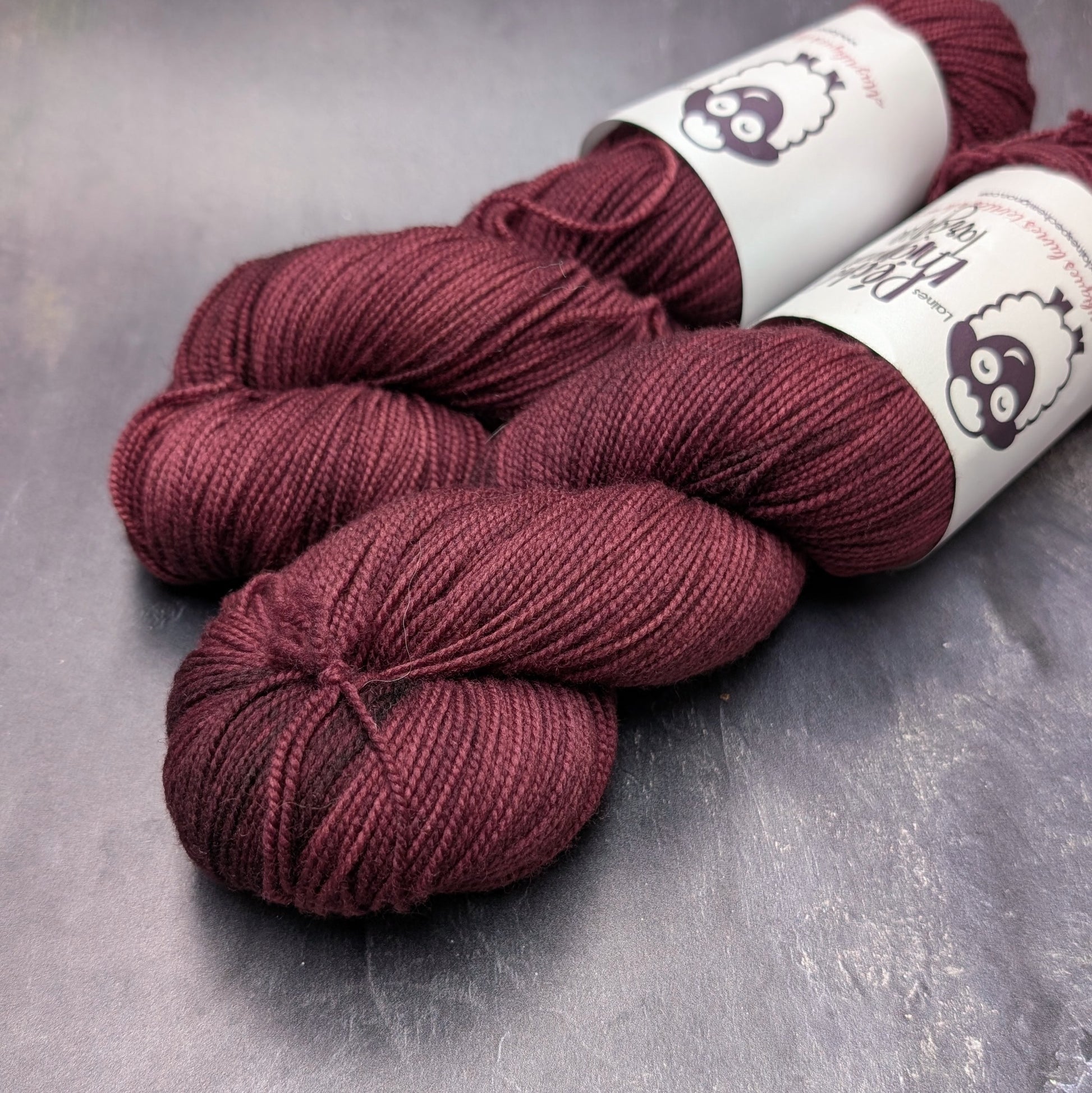 Fingering - Targhee non traité - Cassis - Rouge cerise 2 tons
