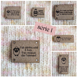 Ensemble complet 27 étiquettes à tricot Pigment le farceur - les 3 séries