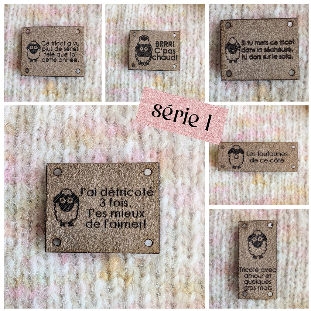 Ensemble complet 27 étiquettes à tricot Pigment le farceur - les 3 séries