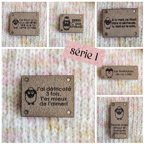 Ensemble complet 27 étiquettes à tricot Pigment le farceur - les 3 séries